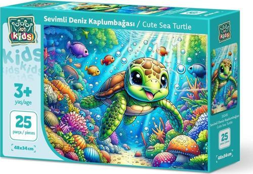 Art Çocuk Sevimli Deniz Kaplumbağası 25 Parça Puzzle