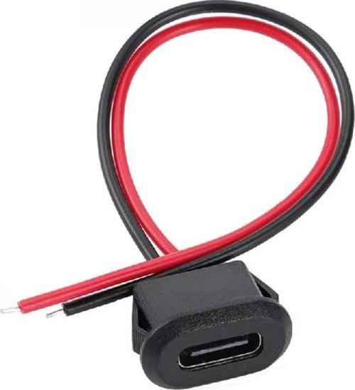 2 Pin Type C Usb Uzatma Kablosu-Syah