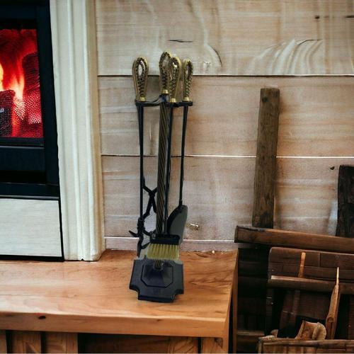Luckyhomes Şömine Maşa Kürek Takımı Damla Model Döküm Maşa Kürek Seti