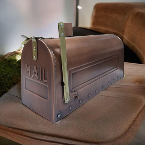 Luckyhomes Özel Üretim Galvaniz Amerikan Tarzı Posta Kutusu,Mail Kutusu Bakır 50X15X21
