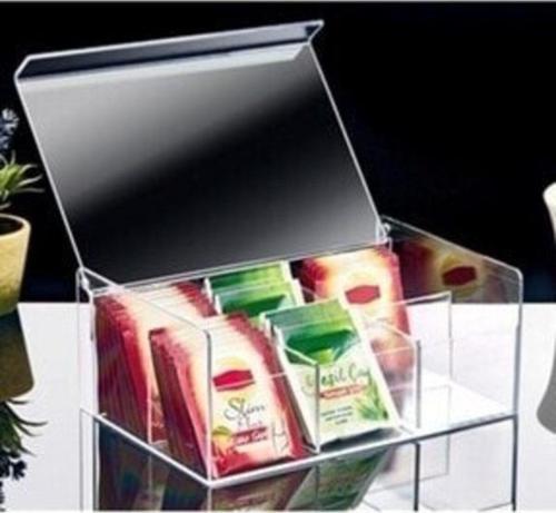 Çay Kutusu 6 Bölmeli Kapaklı Poşet Bitki Çayı Saklama Kabı