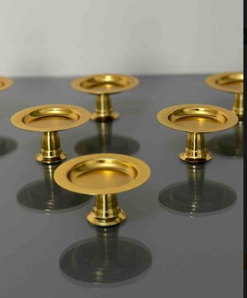 Elzem 6Lı Gold Mini Lokumluk Dekoratif Gold Kaplama 6 Adet Lüks Makaronluk Kahve Yanı Sunumluk