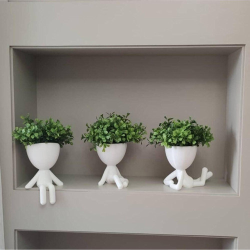 Dagosstore 3'Lü Beyaz İnsansı Potman Saksılar