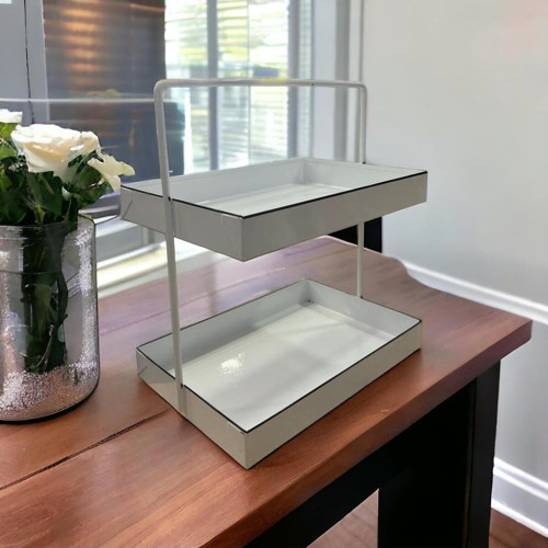Luckyhomes Metal 2 Katlı Sunumluk,Servis Tepsisi Banyo,Mutfak Düzenleyici Organizer Çok Amaçlı Organizer