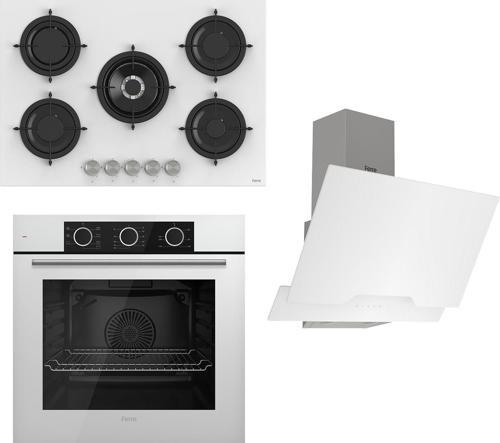 Flowart Basic Serisi Beyaz Ankastre Set (rs036+ Xe62cb + D064 )
