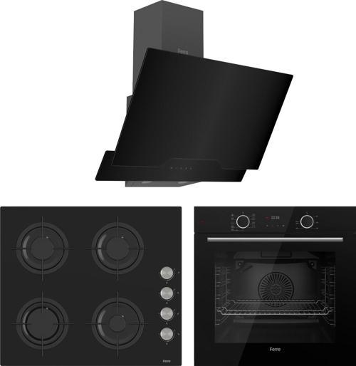 Fryart Cs Serisi Siyah Cam Ankastre Set d063 + Cs205 + Xe63cs