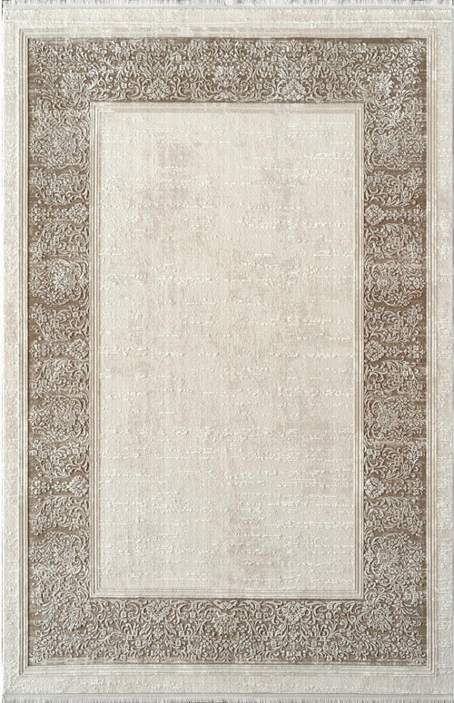 Kim Royal KC07A Krem Vizon Akrilik Yumuşak Dokulu Modern Çerçeveli Halı