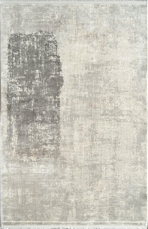 Voyage KJ03B Gri Krem Viskon Akrilik Yumuşak Dokulu Modern Desen Halı