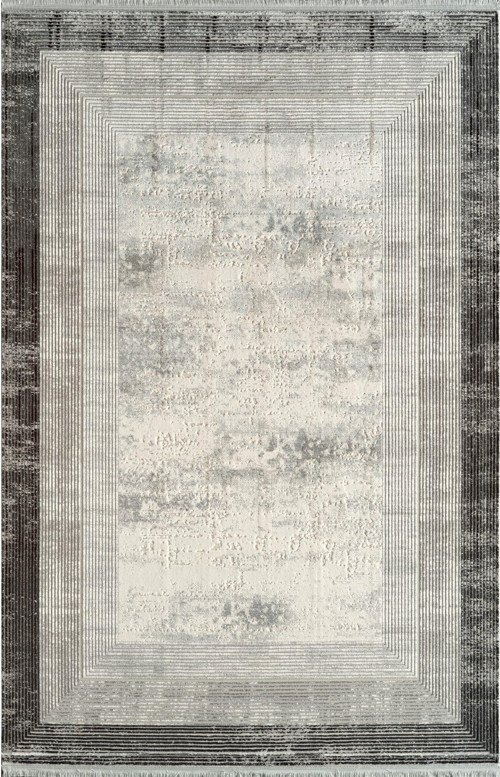 Kim Royal KC04A Antrasit Gri Akrilik Yumuşak Dokulu Modern Çerçeveli Halı
