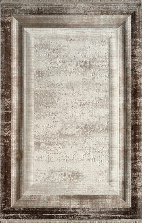Kim Royal KC04C Krem Vizon Akrilik Yumuşak Dokulu Modern Çerçeveli Halı