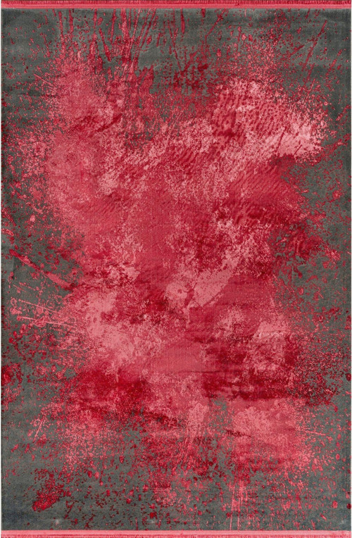 Suprise ZC02M Pembe Antrasit Viskon Akrilik Yumuşak Dokulu Modern Desen Halı