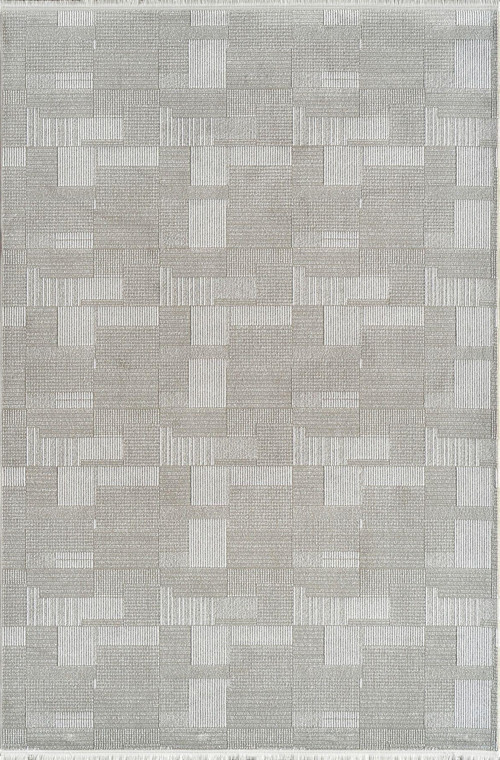 Arles FJ02B Vizon Akrilik Yumuşak Dokulu Modern Çizgili Halı