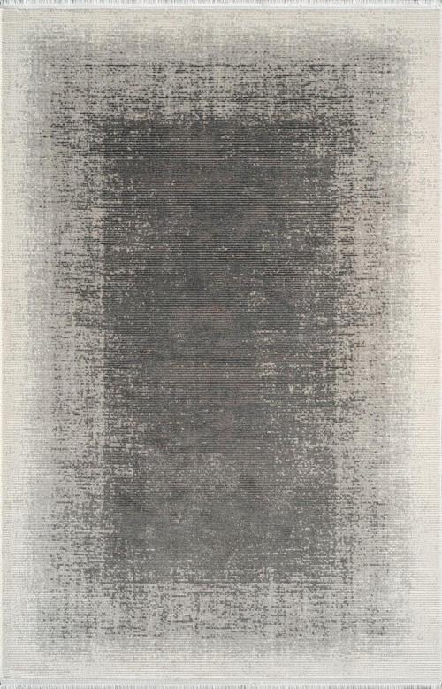 Beverly BF02B Krem Gri Akrilik Yumuşak Dokulu Modern Eskitme Halı