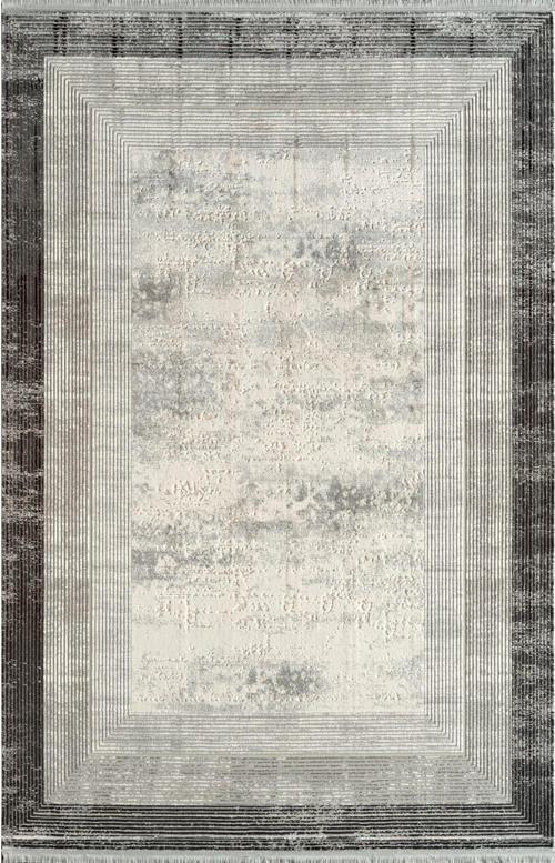 Kim Royal KC04A Antrasit Gri Akrilik Yumuşak Dokulu Modern Çerçeveli Halı
