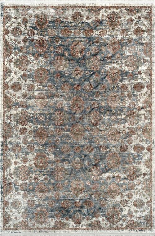 Diva DZ04B Mavi Multi Viskon Akrilik Yumuşak Dokulu Otantik Etnik Halı