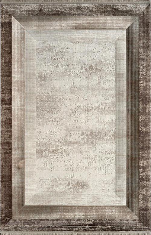 Kim Royal KC04C Krem Vizon Akrilik Yumuşak Dokulu Modern Çerçeveli Halı