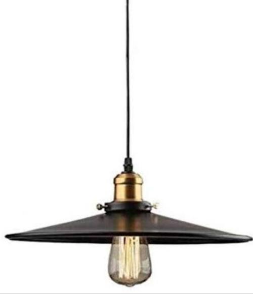Retro Metal Sarkıt Avize Rustik Tekli Sarkıt Siyah Cafe Mutfak Aydınlatma 40 Cm