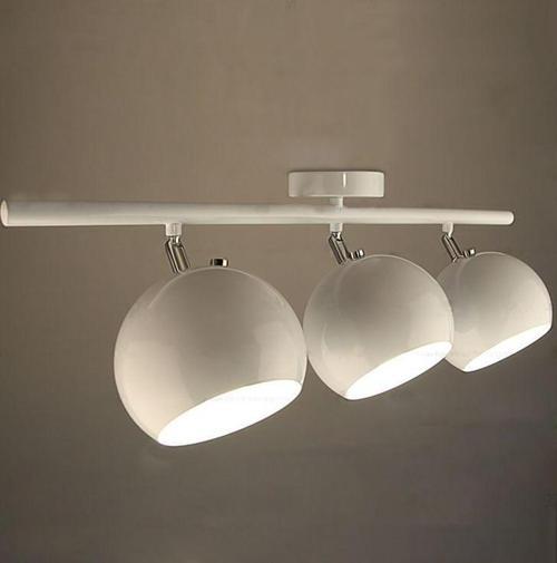 Retro Beyaz 180 Derece Hareketli Modern Spor 3 Lü Led spot Avize Beyaz Ampullü