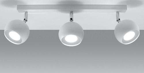 Retro Beyaz 180 Derece Hareketli Modern Spor 3 Lü Led spot Avize Beyaz Ampullü