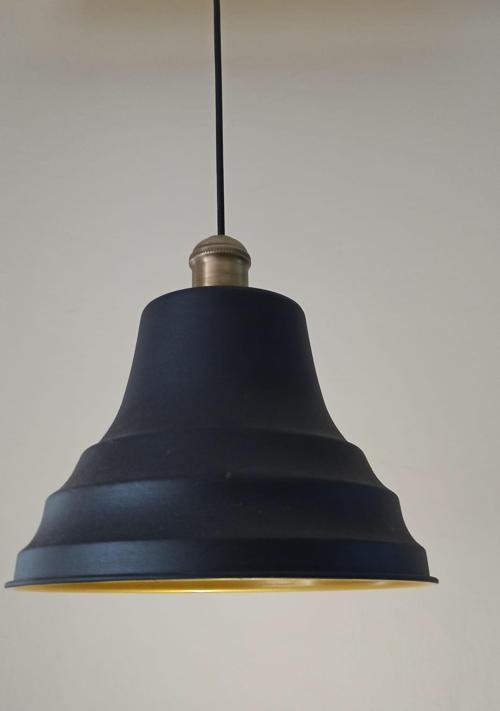 Retro Metal Siyah Eskitme  Duylu Dekoratif Rustik Tekli Sarkıt Avize Çap:27 cm