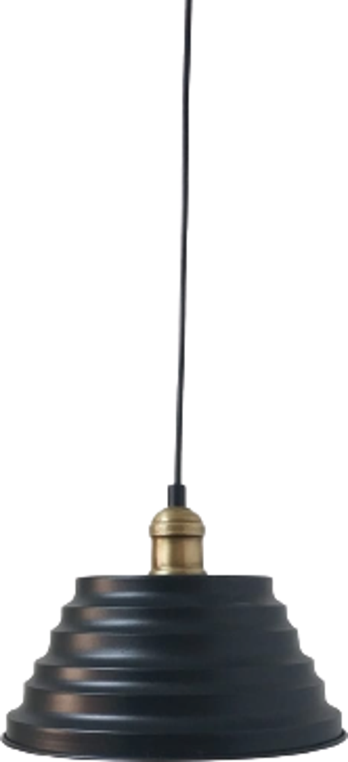 Retro Siyah Metal Siyah İçi Gold Dekoratif Rustik Sarkıt Avize