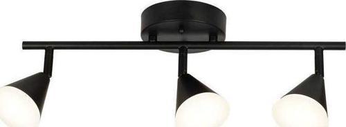 Retro Metal Siyah 3 Lü 180 Derece Hareketli Led Spot Avize Beyaz Ampullü