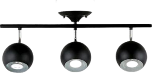 Retro Siyah 180 Derece Hareketli Modern Spor 3 Lü Led spot Avize Beyaz Ampullü