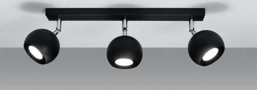 Retro Siyah 180 Derece Hareketli Modern Spor 3 Lü Led spot Avize Beyaz Ampullü