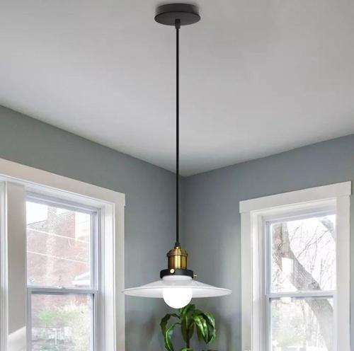 Retro Metal Dekoratif Beyaz Tekli Sarkıt Avize Çap:30 cm