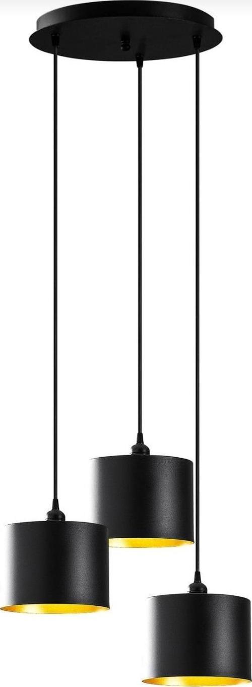 Retro Metal Siyah 3 Lü Dekoratif Rustik Sarkıt Avize Çap:30 cm