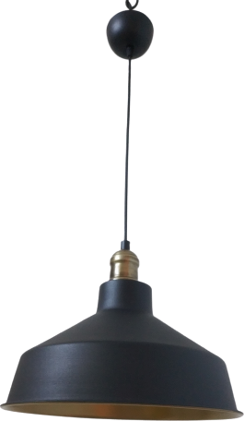 Retro Metal Siyah Dekoratif Eskitme Duylu Kafe Siyah İçi Gold Mutfak Avize Çap:30 cm