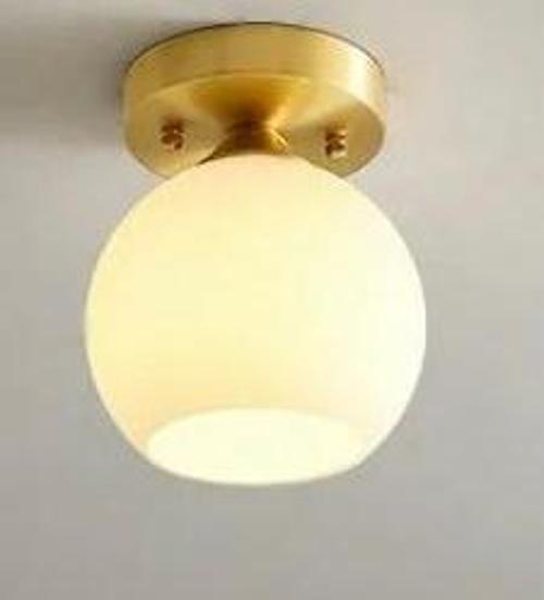 Rustik Dekoratif Metal Modern Eskitme Opal Beyaz Camlı Tekli  Avize