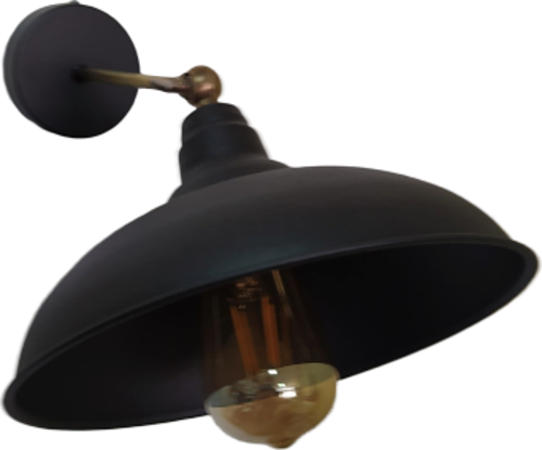 Rustik Retro Siyah İçi Siyah Mafsallı Dekoratif Hareketli Duvar Aplik