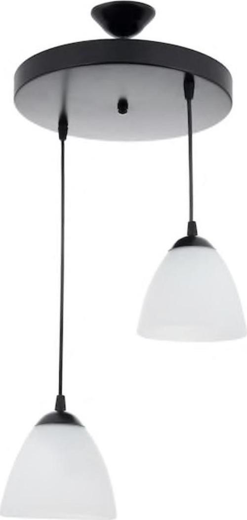 Rys Retro Metal 2 li Opal Camlı Modern Sarkıt Avize Çap:30 cm