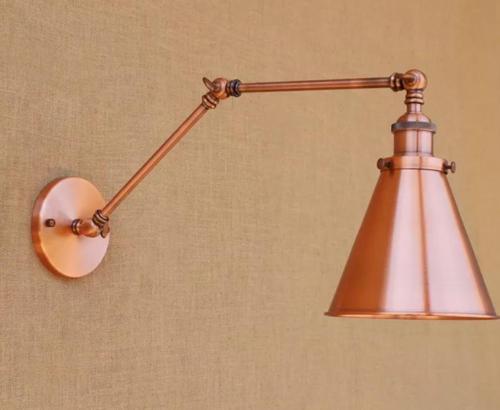 RYS Retro Metal Dekoratif Bakır Akrobatik Mafsallı Rustik Duvar Aplik 