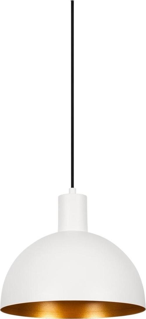 Retro Metal Beyaz içi Gold Dekoratif Kafe Mutfak Rustik Tekli Sarkıt Avize çap:30 cm 