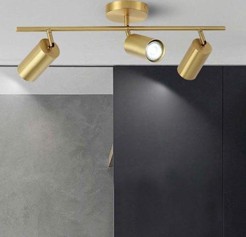 Metal Modern 3 LÜ Eskitme Kaplama Mafsallı Led Spot Avize Beyaz Ampullü