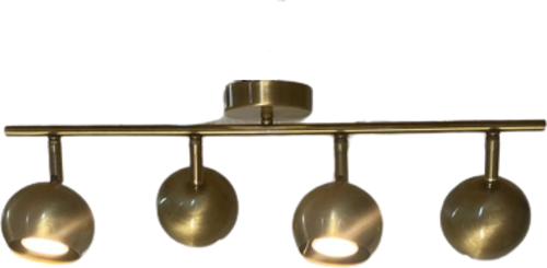 Metal Modern 4 LÜ Eskitme Kaplama Led Spot Hareketli Avize Beyaz Ampullü