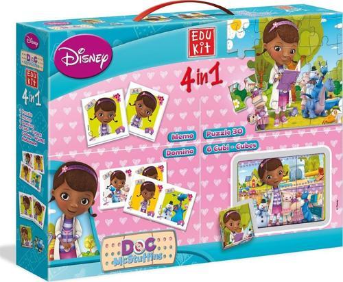 Disney Doktor Dottie Çocuk Yapbozu Eşleştirme Oyunu Hafıza Oyunu Küp Puzzle  4 ü 1 Arada Oyun Seti Doktor Mc Stuffins Ya