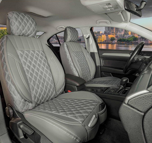 Renault Clio 2 HB Lüx Yarı Deri Oto Koltuk Kılıfı Ön Arka Takım İstanbul Serisi FÜME