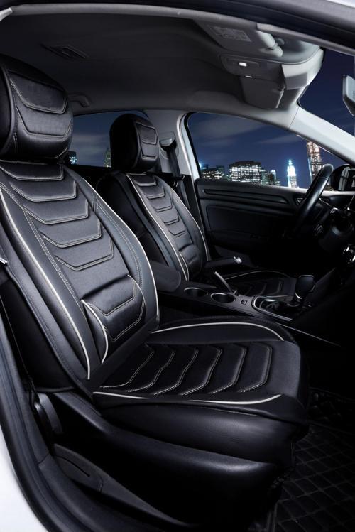 
Renault Clio 4 Lüx Deri Oto Koltuk Kılıfı Ön Arka Takım Set Eagle SİYAH BEYAZ