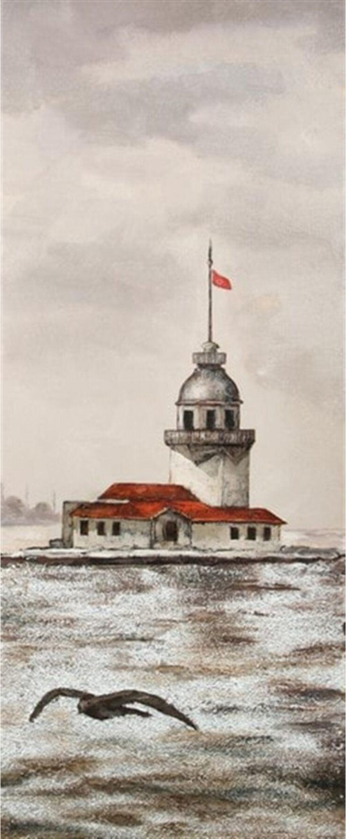 Kız Kulesi Çizim Kanvas Tablo
