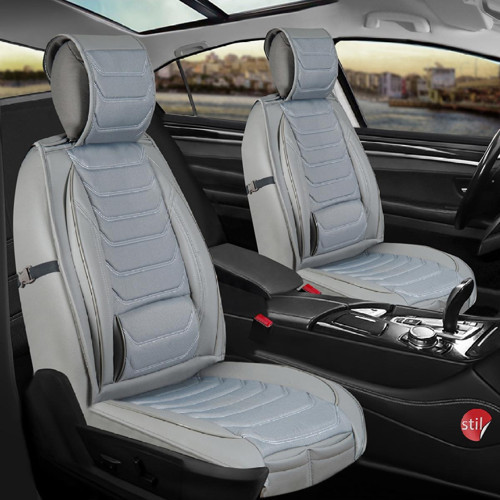 Volvo 480 Lüx Deri Oto Koltuk Kılıfı Ön Arka Takım Set Eagle GRİ