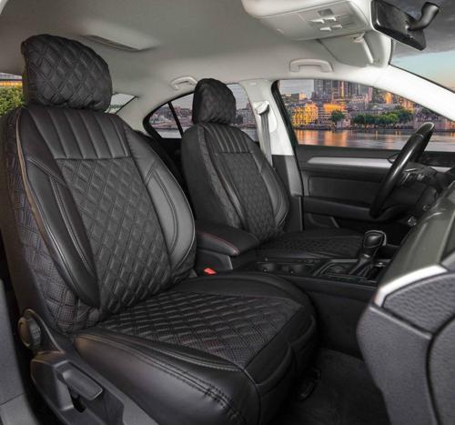 Kia Sportage Lüx Yarı Deri Oto Koltuk Kılıfı Ön Arka Takım İstanbul Serisi TAM SİYAH