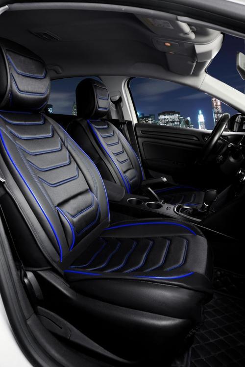 Ford Explorer Lüx Deri Oto Koltuk Kılıfı Ön Arka Takım Set Eagle SİYAH MAVİ