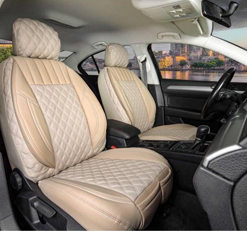 Isuzu D-Max Yeni Lüx Yarı Deri Oto Koltuk Kılıfı Ön Arka Takım İstanbul Serisi BEJ