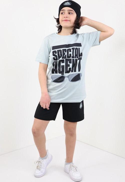 Toontoy Erkek Çocuk Önü Yazı Baskılı Alt Arma Detaylı Şortlu Takım