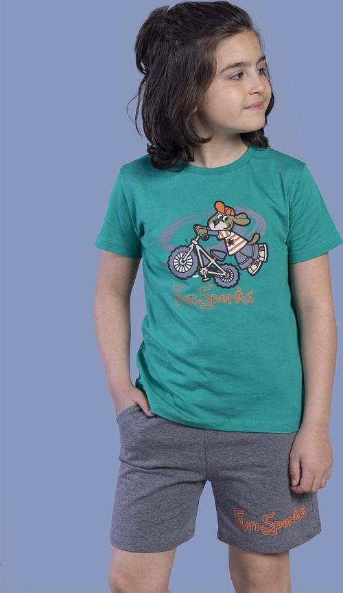 Toontoy Erkek Çocuk Bisiklet Süren Köpek Baskılı Takım