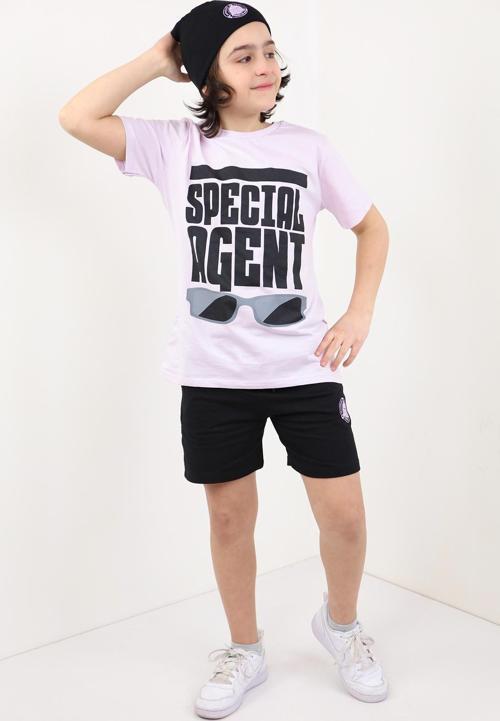 Toontoy Erkek Çocuk Önü Yazı Baskılı Alt Arma Detaylı Şortlu Takım