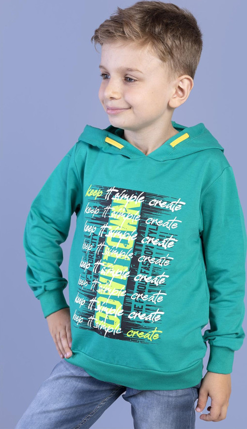 Toontoy Erkek Çocuk Kapüşonlu Baskılı Sweatshirt